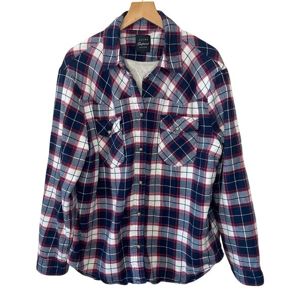 JACHS Jackets & Blazers - Jachs Girlfriend New York Plaid Blue Faux Fur Lined Western Chore Jacket XXL